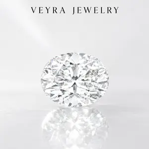 1/2 carat oval white Lab Grown Moissanite VVS1 Clarity GRA Certificate