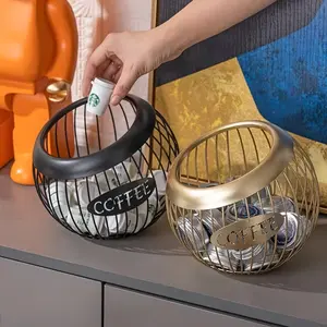 Iron Coffee Capsule Holder Fruit Snack Storage Rack Multifunctional Hollow Coffee Pod Storage Rack Suitable for Home Cafes