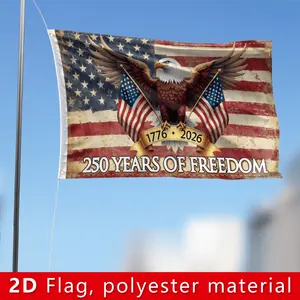 1pc Hand-Held American 250th Anniversary Commemorative Banner - Fade-Proof Polyester Fabric, American Flag Print, 4th of July Patriotic Party Photo Backdrop, Independence Day Home Wall Decor (No Electricity Needed)