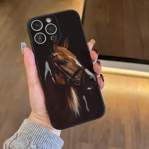 Handsome Brown Horse Pattern Phone Case, TPU Shockproof Full Coverage Precision Hole Protective Case, Compatible with iPhone 17/16/15/14/13/12/11 PRO PROMAX PLUS AIR E XS XSMAX, Ideal Gift for Friends and Family, YT332