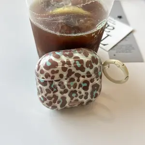 [Leo] sweet cool babes smudge blue leopard print for AirPods pro3 earphone cover 4th generation wireless bluetooth apple AirPods 1 /2 generation soft case Earphone Protective Cover