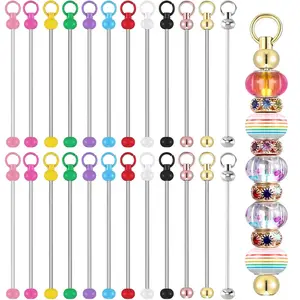 24pcs Beaded Keychain Blank, DIY Jewelry Making Supplies, Perfect for Pendant Crafts & Customizable Designs, Ideal for Craft Lovers, Hand Made