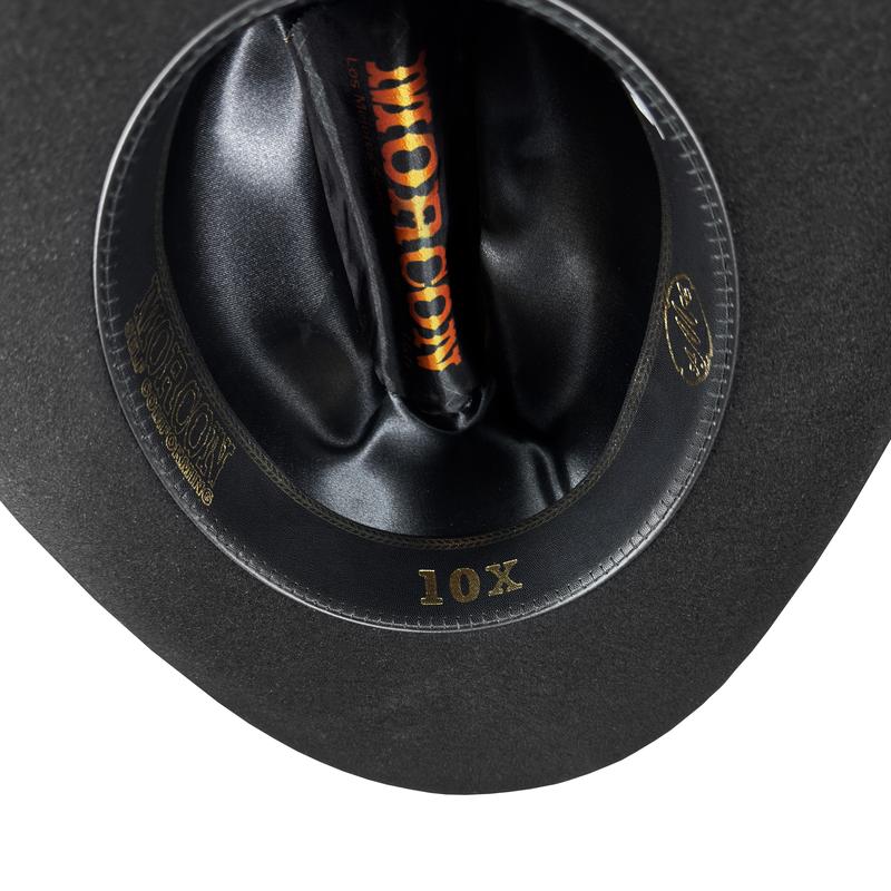 Morcon 10x Chaparral Black Felt Cowboy Hat 3.5" Brim 4.5" Short Crown Texana