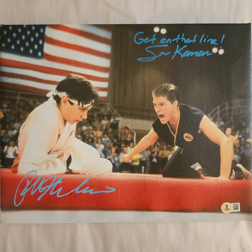 Ralph Macchio & Sean Kanan Karate Kid 3 Signed 11x14 Canvas Beckett COA