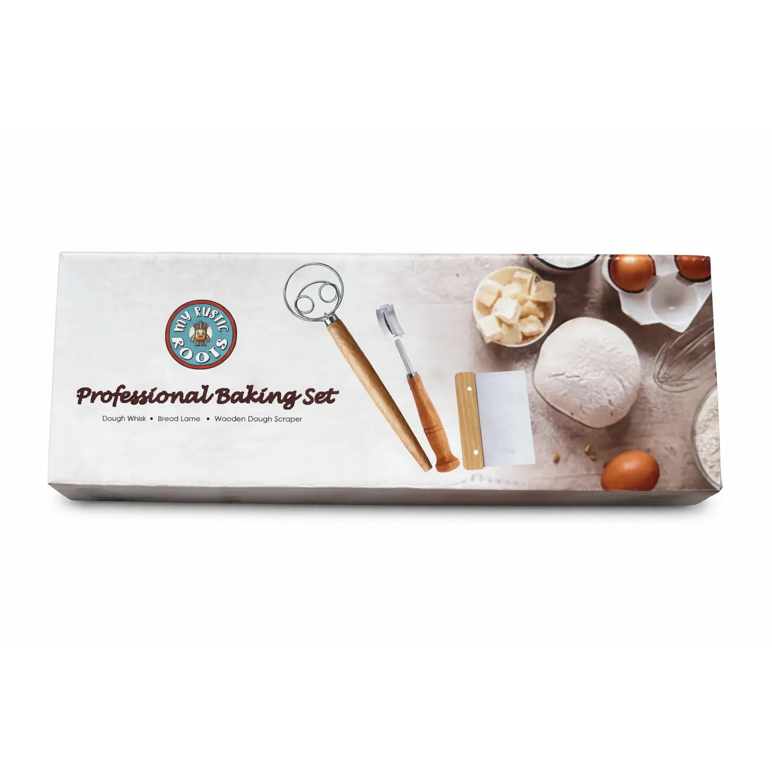 Professional Baking Set Dough Whisk, Bread Lame, & Scraper