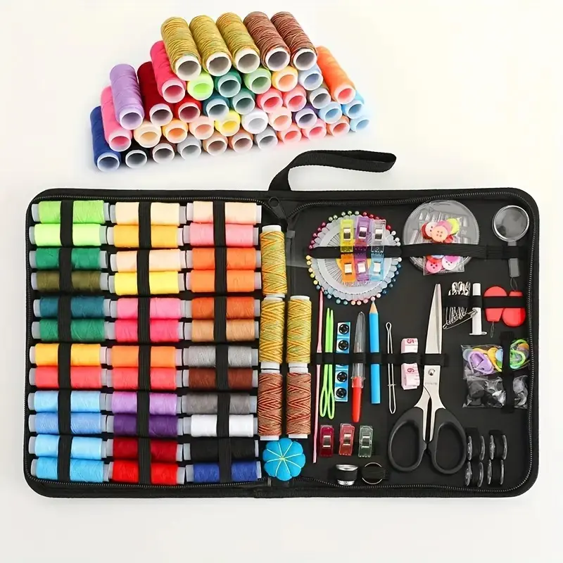 97 piece set of adult sewing kit, sewing needle and thread kit, professional sewing accessories with tailor scissors, suitable for beginners traveling home