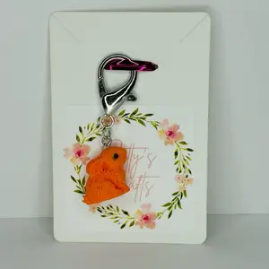 Large Lobster Clasp Stitch Marker with Rabbit Charm