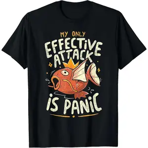 Vintage Tees Effective Attack Is Panic T-Shirt Graphic Tees Funny Shirt Unisex Anime Shirt Menswear Womenswear Streetwear Funny Tshirt Men Gifts