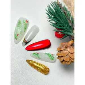 Mistletoe | Pre-Design Custom Press-on Nail set christmas nails press nails Christmas Live press-on nail Gel Polish