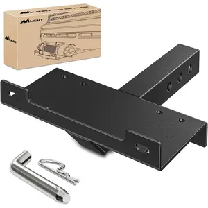 Nilight Universal 2-Pcs Set Trailer Hitch Winch Mounting Plate, 10" x 4.5" Heavy-Duty Steel Winch Bracket for 2 In Receiver Hitch, 15000Lbs High Load Cap for ATV, UTV
