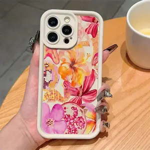 Floral Pattern Phone Case, Anti-drop Soft Phone Case, Decorative Phone Protector Cover Compatible with iPhone 11 12 13 14 15 Pro Max