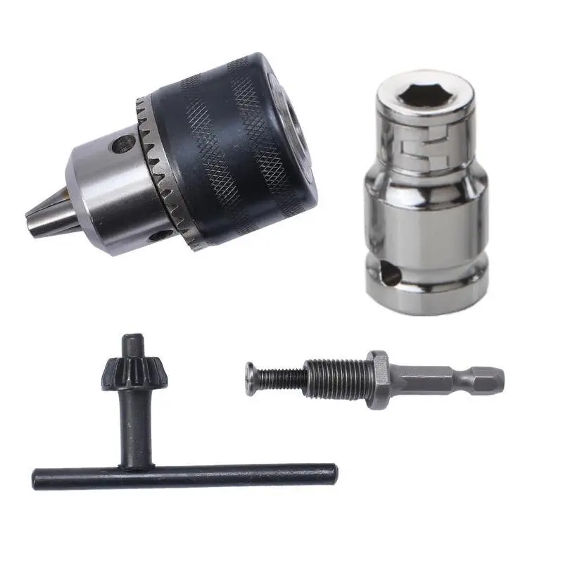 3/8' Drill Chuck Adapter | Chuck Drill for Impact Drivers with 1/4 Inch Quick Change Shank | Drill Converter Includes 1/2-Inch Adapter for Impact Guns | Hex to Chuck Bit Adapter