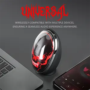 Skull Mask Portable Wireless Mini Bluetooth Speaker, Stereo Audio, Long-lasting Battery.USB Type-C Charging.Portable Bluetooth Speaker with HD Sound