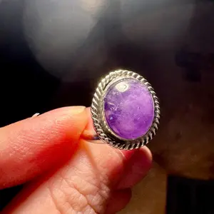 Sterling Silver & Amethyst Ring – Handmade