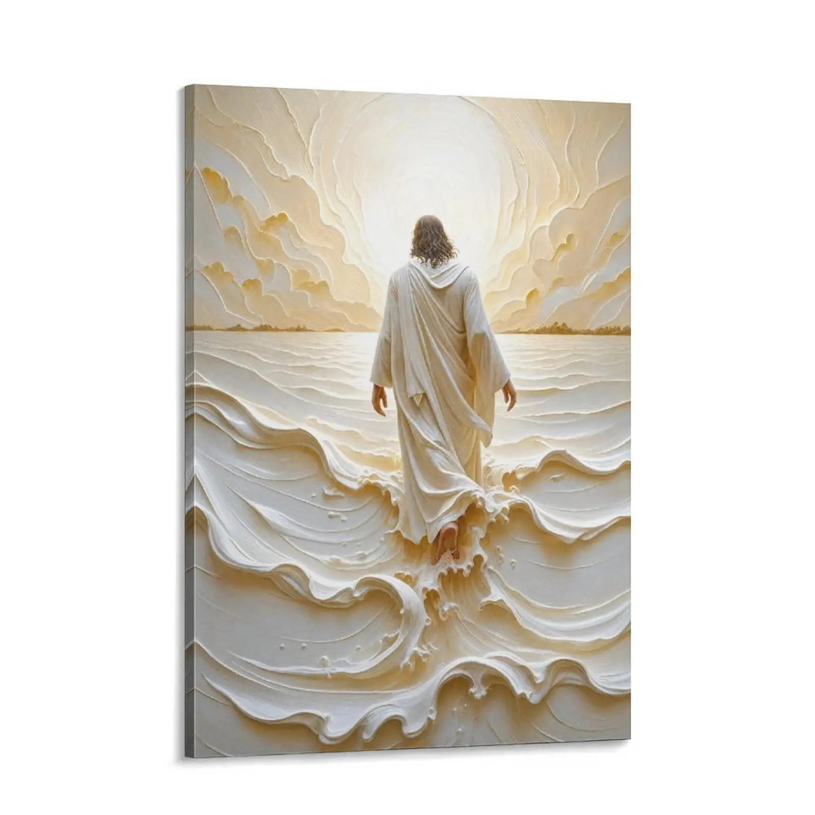 Walk by Faith Canvas  Art, Jesus Walking on Water Print, Christian Faith Decor, Inspirational Religious  Art, Christian Home Decor