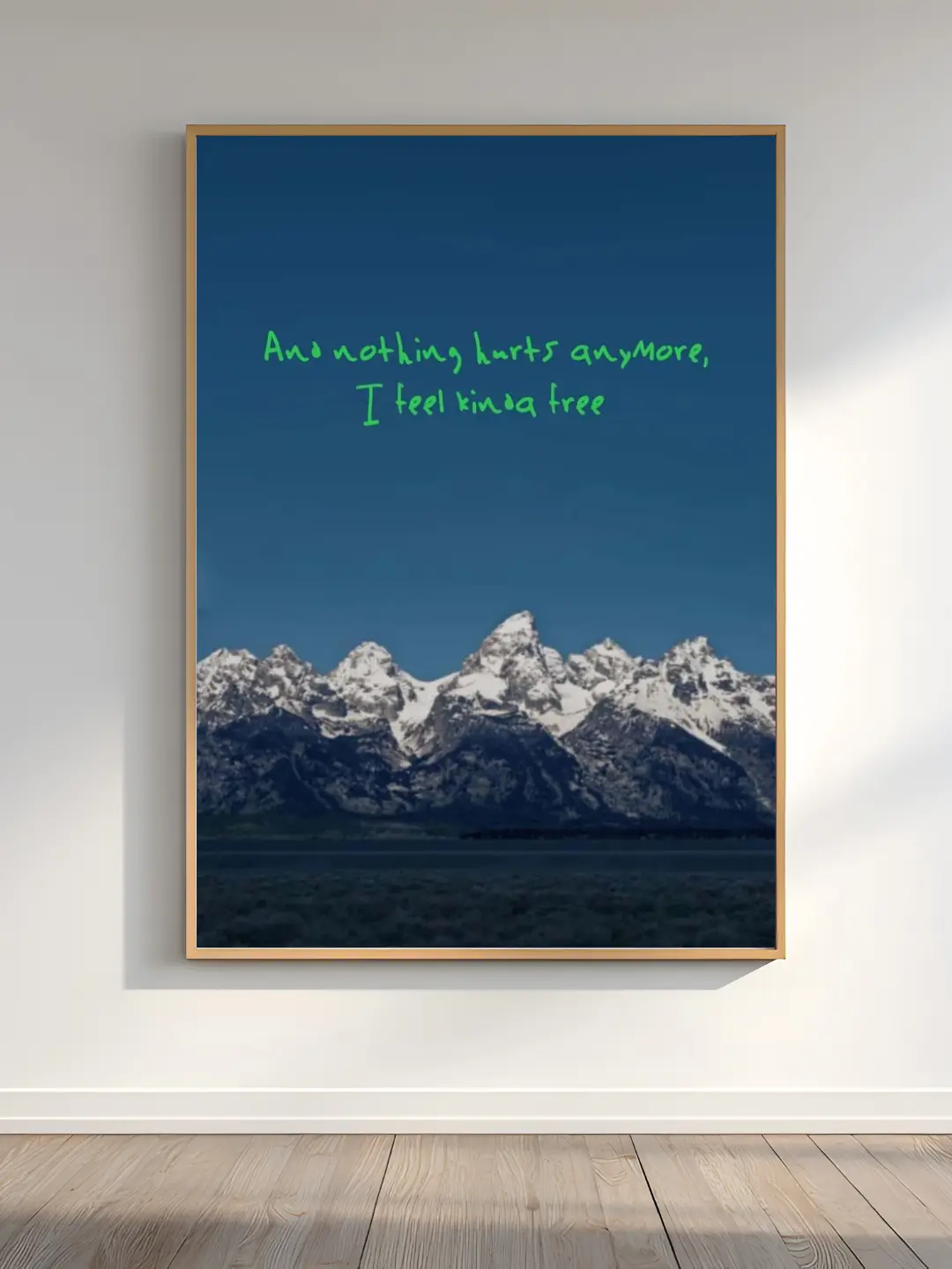 [No Frame] Ghost Town Lyrics Poster, And Nothing Hurts Anymore I Feel Kinda Free Wart Art, Vintage Hip Hop Decor Home, Rap Music Fan Gift