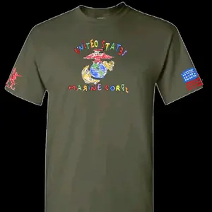 Crayon Eaters Tshirt - Classic Menswear Crew Neck Short Sleeve Fitted Top for Summer Casual Streetwear with Marine Emblem