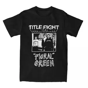 floral green Title Fight band T-Shirt US Size: S-6XL, All Colors, Gift for Women Men, Made In USA, 100% cotton, Classic Fit, Unisex T-Shirt