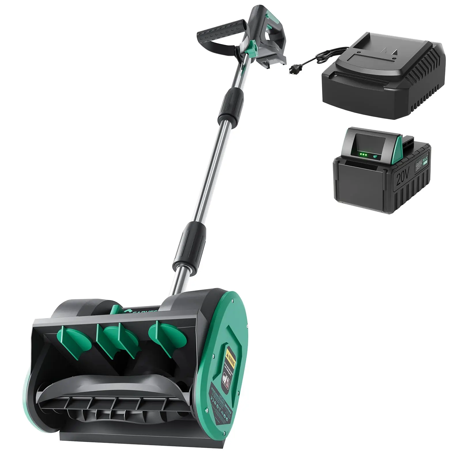 【Christmas Gift】12" Snow Blower Cordless - Snow Shovel for Driveway, 16.5 ft Snow Throwing Distance, 20V 1 * 4.0Ah Battery & Quick Charger, Adjustable Handle, for Walkways Deck Stair Snow Removal