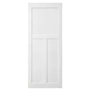 28" x 84" "T" Style Real Primed Door Slab, DIY Panel Door, Modern Interior Barn Door, Water-proof, Anti-deformation, Pre-Drilled Ready to Assemble, Suitable for Pre-hung Door and Barn Door