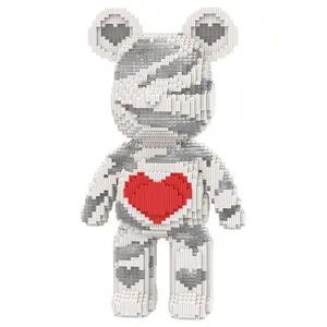 Heart Drawer Bear Micro Building Blocks Set, 5300PCS DIY Collectible Figure, Cute Creative Building Project Gift