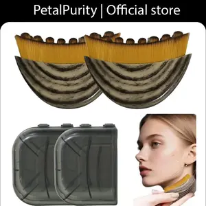 2PCS Lymphatic Contour Face Brush for Jawline & Chin Sculpting Dry Brushing Massager Ergonomically Designed for Lymphatic Drainage & Facial Fatigue Relief Daily Soothing Versatile Usage