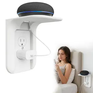 Outlet Shelf Wall Holder, Bathroom Shelf up to 10lbs Standard Vertical Duplex Wall Organizer for Smart Home Decor Space Saving Power Tools