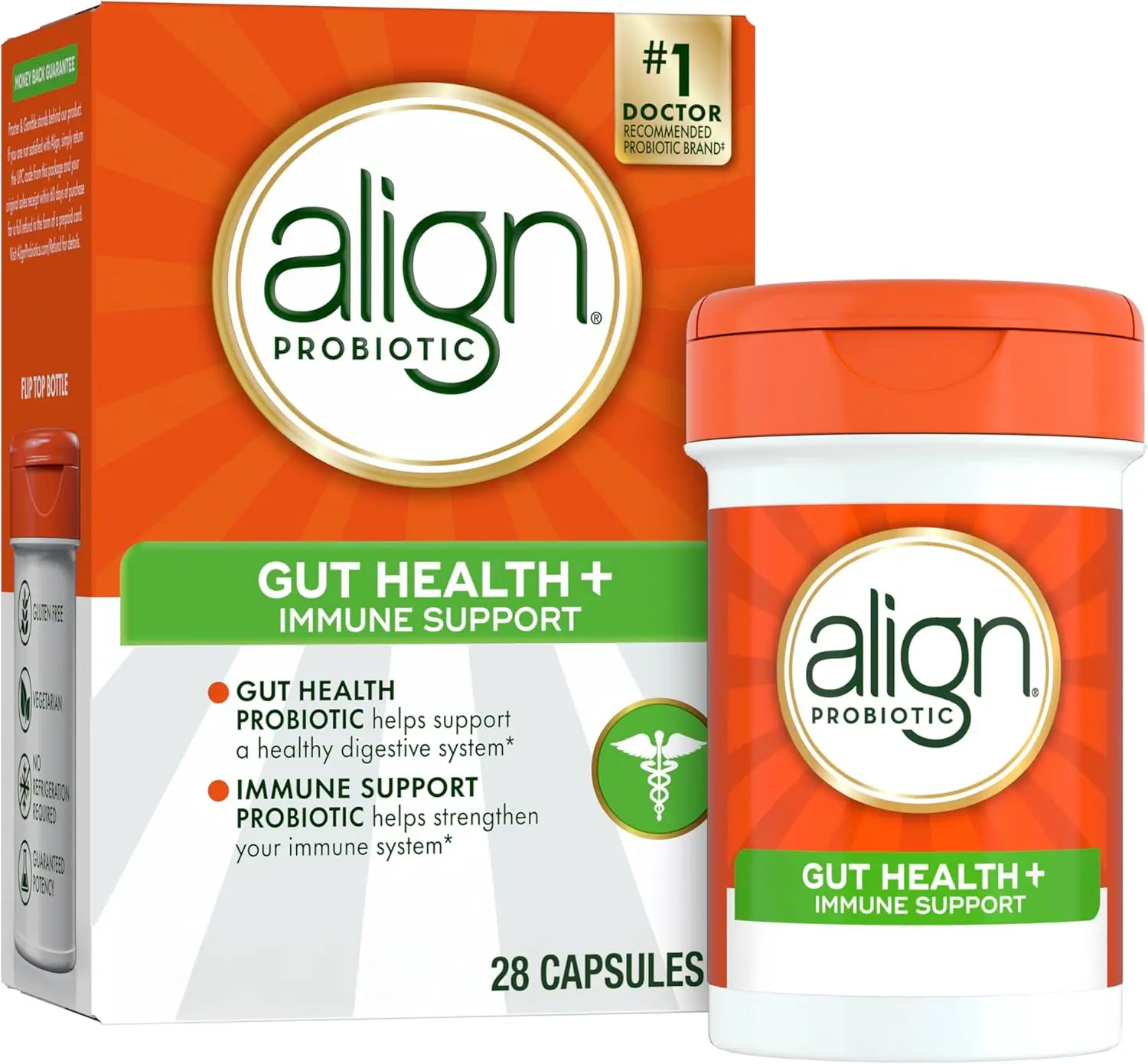 Probiotic, Gut Health + Immune Support Probiotic, Probiotics for Women and Men, Probiotics for Digestive Health and Immune Health, #1 Doctor Recommended Brand, 28 Capsules