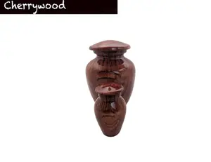 Wood Pattern (Cherrywood) Keepsake Urn - High Gloss Mini Cremation Urn