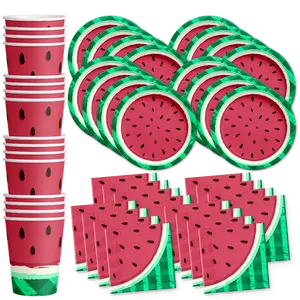 Watermelon Birthday Party Tableware Kit For 16 Guests