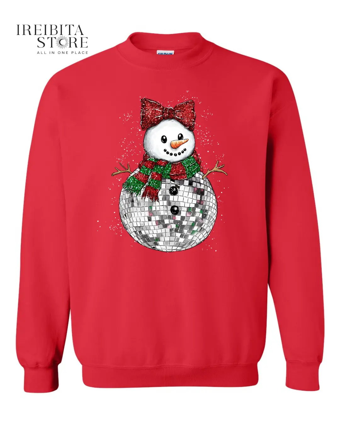 Snowman Disco Ball Christmas Sweatshirt