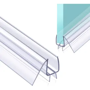 Shower Door Bottom Seal Frameless Glass Shower Door Seal Strip Clear Vinyl Durable Stop Shower Leaks and Create a Water Barrier Ultra Clear (1PACK-1/4in)