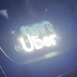 LED Car Sign for Rideshare Driver Pink Ly and White Ub Switch to Change USB Powered Car Accessories Pink Car Accessories Cute