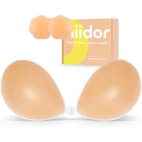 Niidor Sticky Bra Adhesive Strapless Ultra Invisible Push up Silicone Bra Multiple Colors Sizes Women's Exotic Bras