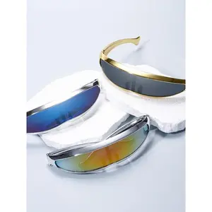 Unisex Future Technology Style Sunglasses, Trendy Casual Flat Top Frame Sunglasses for Everyday Use, Fashion Accessories for Outdoor Activities