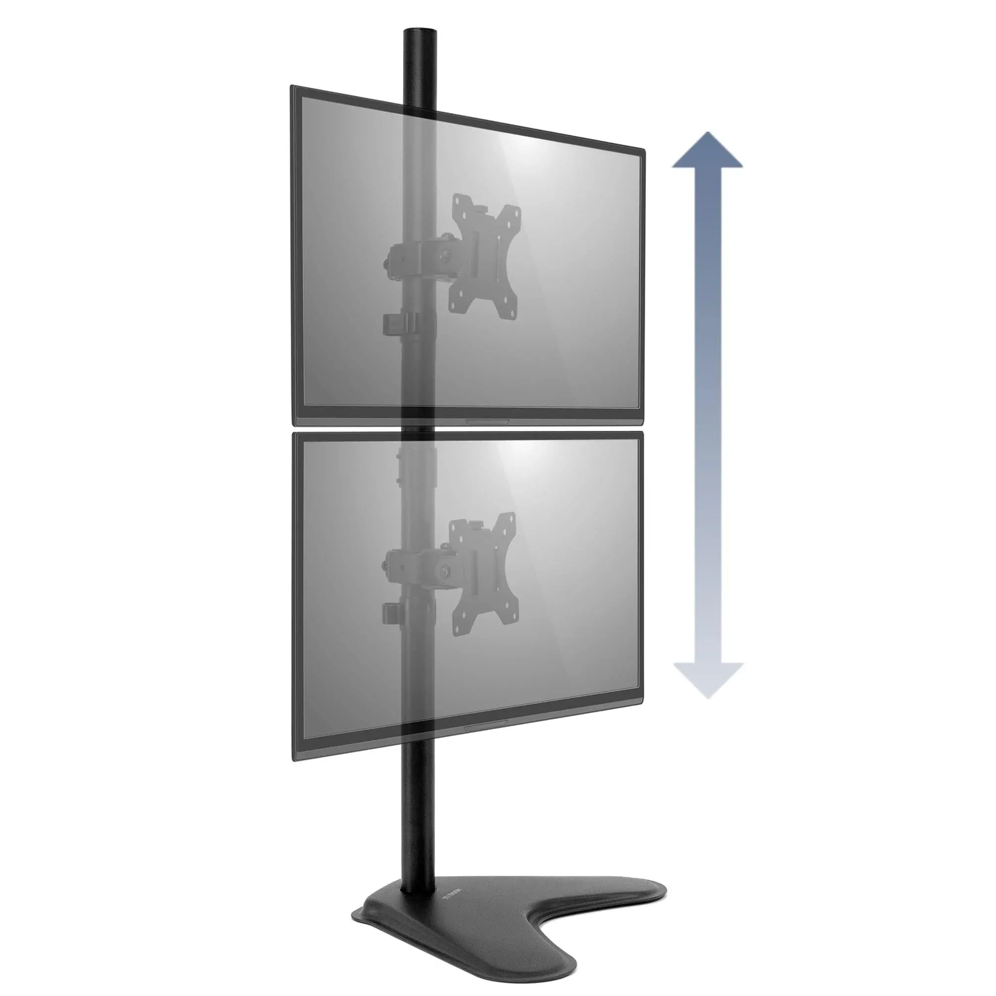 Mount-It! Dual Stacked Monitor Stand - Computer Stand, Monitor Riser, 17"-32" Screens, Tabletop Freestanding, Full Motion, 35" Tall Reach, Detachable Plate, Desk Space Freed, Adjustable Office Commercial Furniture