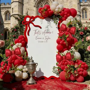 117pcs Wedding Balloon Arch Set, 21 Inch Bow Aluminum Foil Balloons, Outdoor Party Decor, Engagement, Anniversary, Birthday