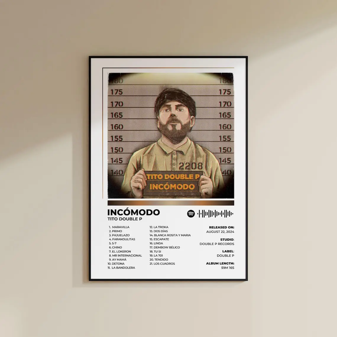 Tito Double P - Incomodo Album Cover Poster (Digital and Physical)