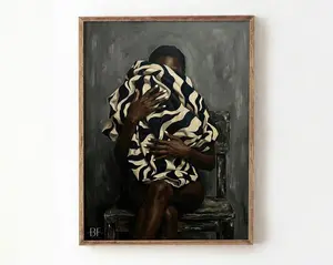 Neutral Wall Art, Afrocentric Abstract Black Woman