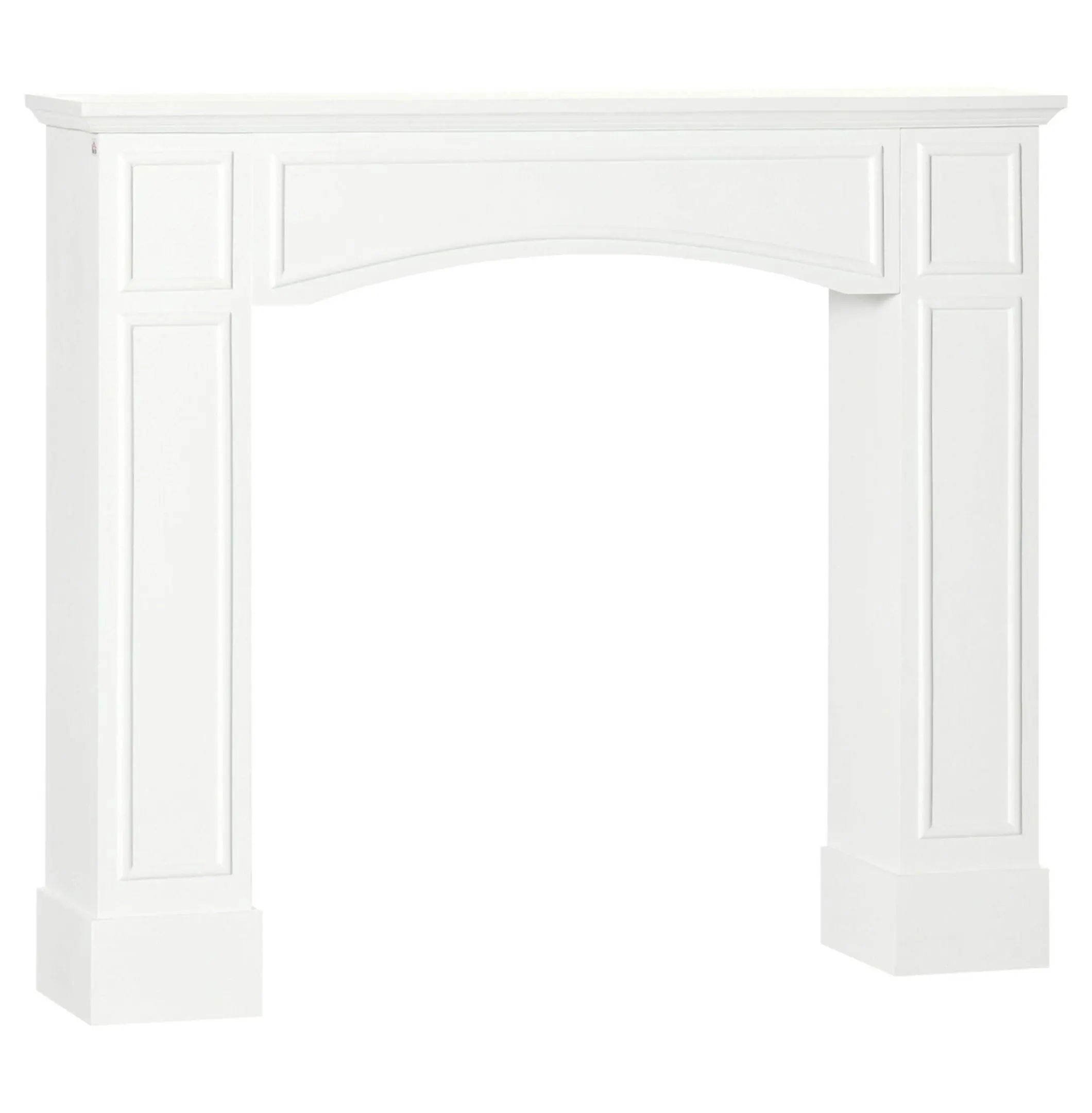 29" Fireplace Mantel Surround White - Modern MDF Fireplace Mantels for Electric Fireplace, Decorative Geometric Design, Living Room Bedroom Decor
