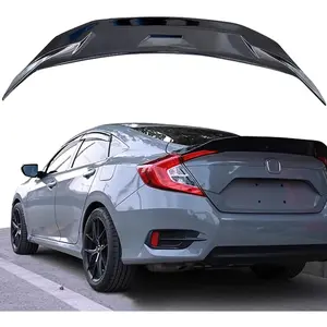 Rear Spoiler Compatible with 2016-2021 Civic 10th Gen 4-Door Sedan Highkick Duckbill ABS Rear Trunk Spoiler Car Accessories