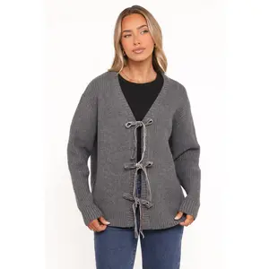 Hammond Tie Up Cardigan - Grey