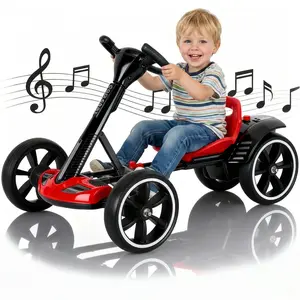 Kids Electric Drift Go Kart, Foldable Cordless Remote-Ready Ride-On Toy, Lightweight No-Assembly Design, LED Lights, Soft Music, Indoor/Outdoor Use, Ideal Xmas Birthday Gift for Kids