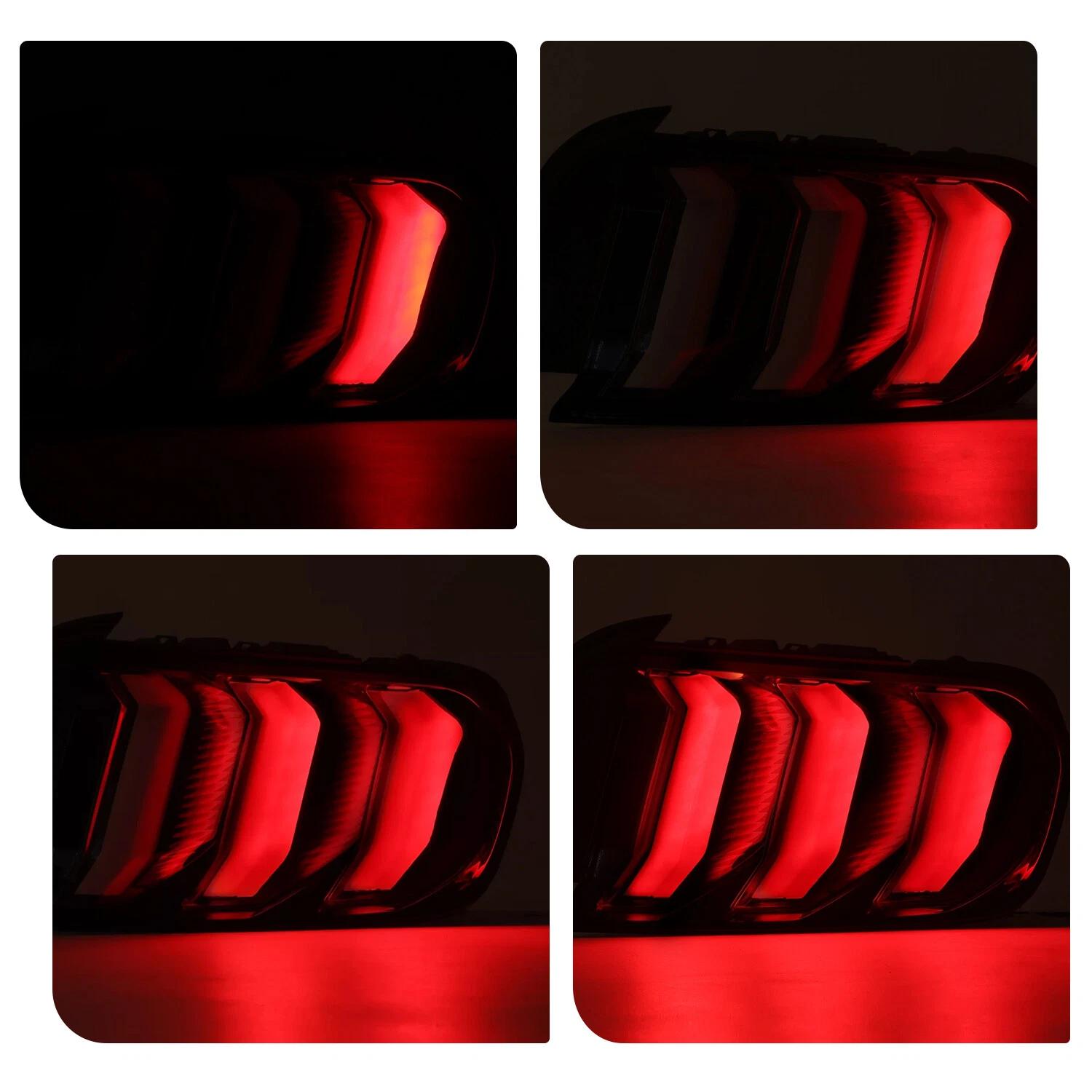 Nakkaa Screw-On LED Tail Lights - Brake & Signal Functions, Sequential Signals - Left & Right Fit for 2015-2023 Ford Mustang