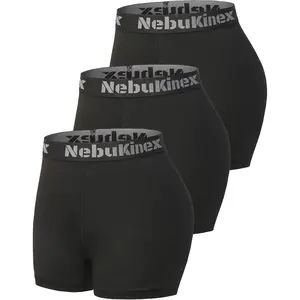 3 Pack Womens Volleyball Shorts 3" Workout Spandex Compression Shorts for Running Gym Yoga