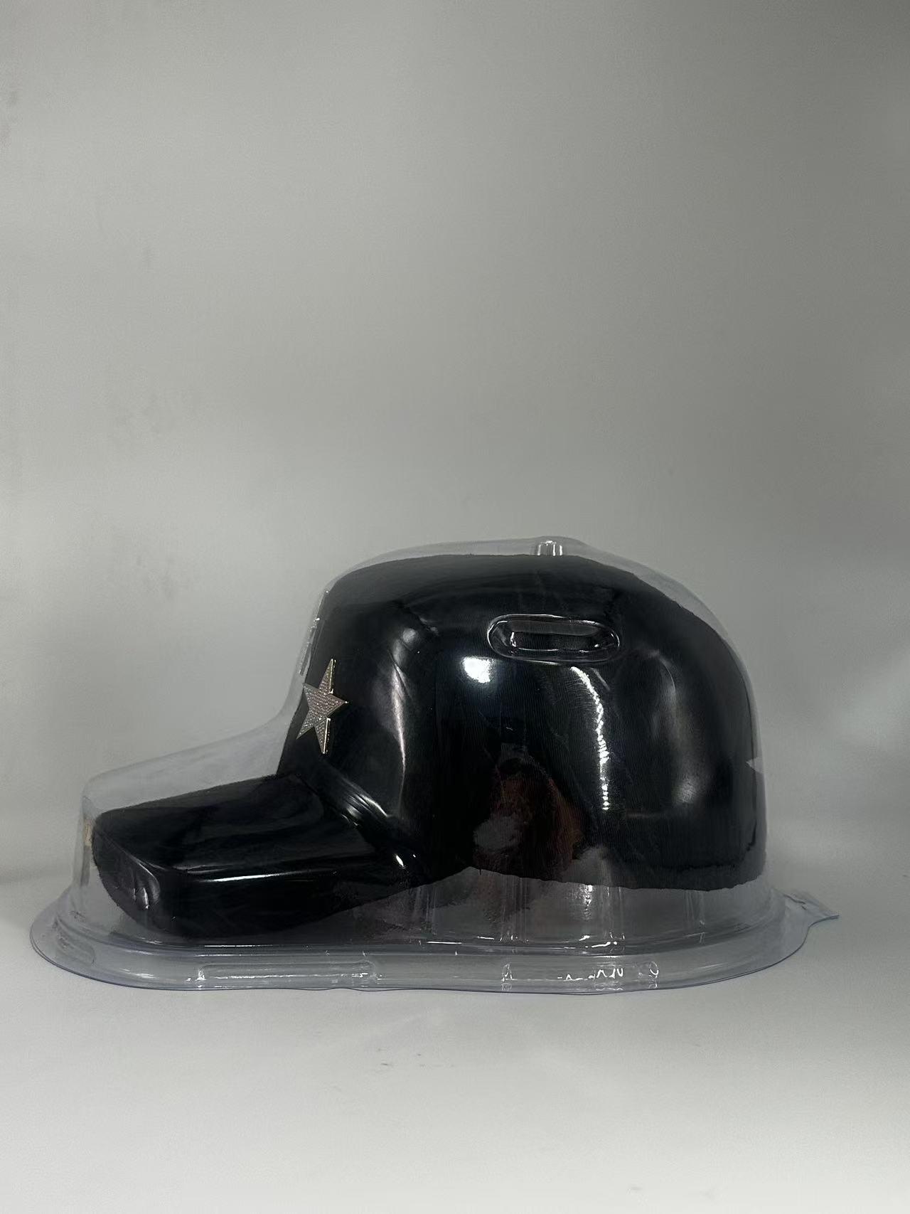 Rhinestone 3 Star Streetwear Snapback Hat - Black Textured Embroidered Hip Hop Baseball Cap, Unisex Adjustable Urban Street Style Headwear