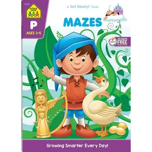 School Zone Mazes Workbook: 64 Pages, Preschool, Kindergarten, Maze Puzzles, Wide Paths, Colorful Pictures, Problem-Solving, Ages 3 to 5 (Get Ready! Book Series) Paperback – March 1, 2023