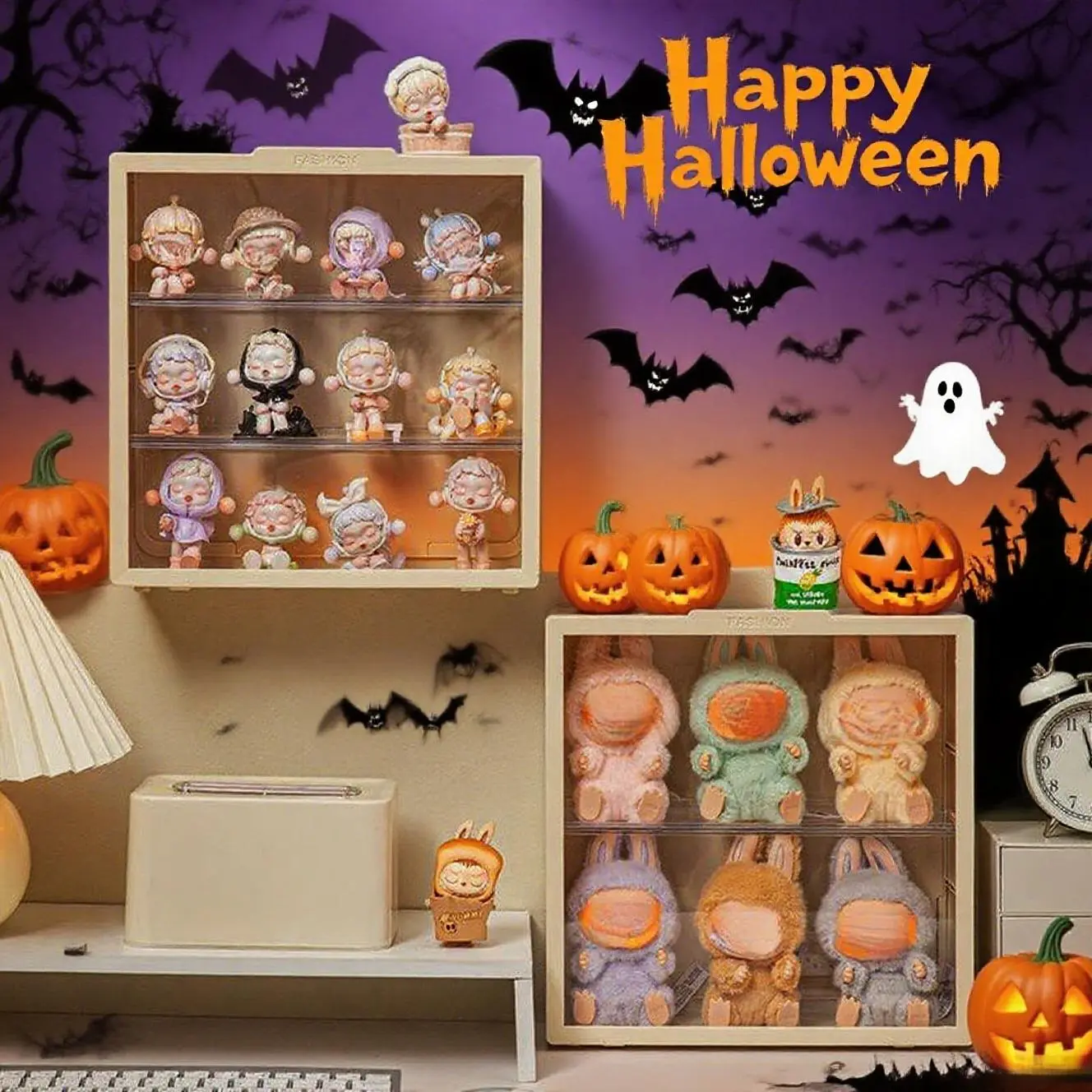 1 Blind Box Storage Display Shelf - Wall-mounted Pop Mart & LABUBU Display Case, White Showcase with Adjustable Shelves, Perfect for Collectibles and Toys, Collectible Display | Wall Shelf | Adjustable Shelves, Home Storage Cabinet, No Floating Shelf