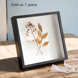 8x8 Dried Flower Photo Frame 3D Display Box Sold as 1 Piece, Specimen Box for Souvenirs & Photo Displays, Ideal for Wedding Memorabilia & Handmade Crafts