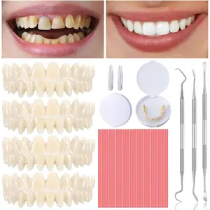 35 Pcs Dentures DIY Repair Kit Fake Teeth Make Your Own Dentures Kit with Dental Tools Repair Missing Teeth Easy and Convenient Customizable Denture Solution for Improve Smile